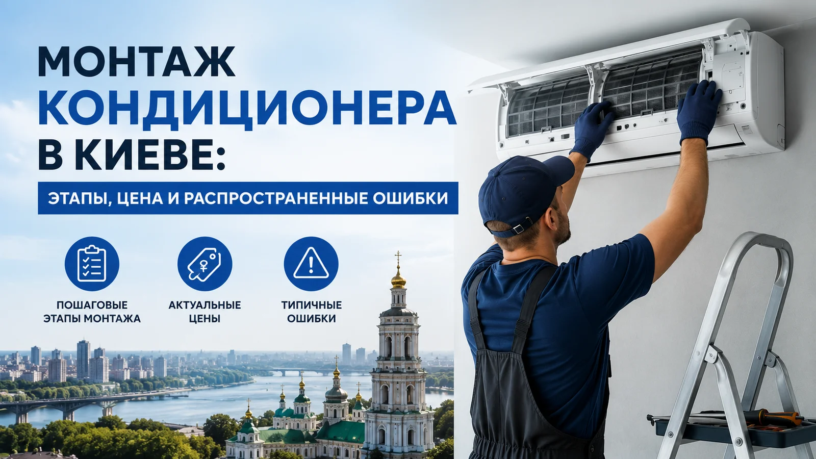 Монтаж кондиционера в Киеве: этапы, цена и распространённые ошибки