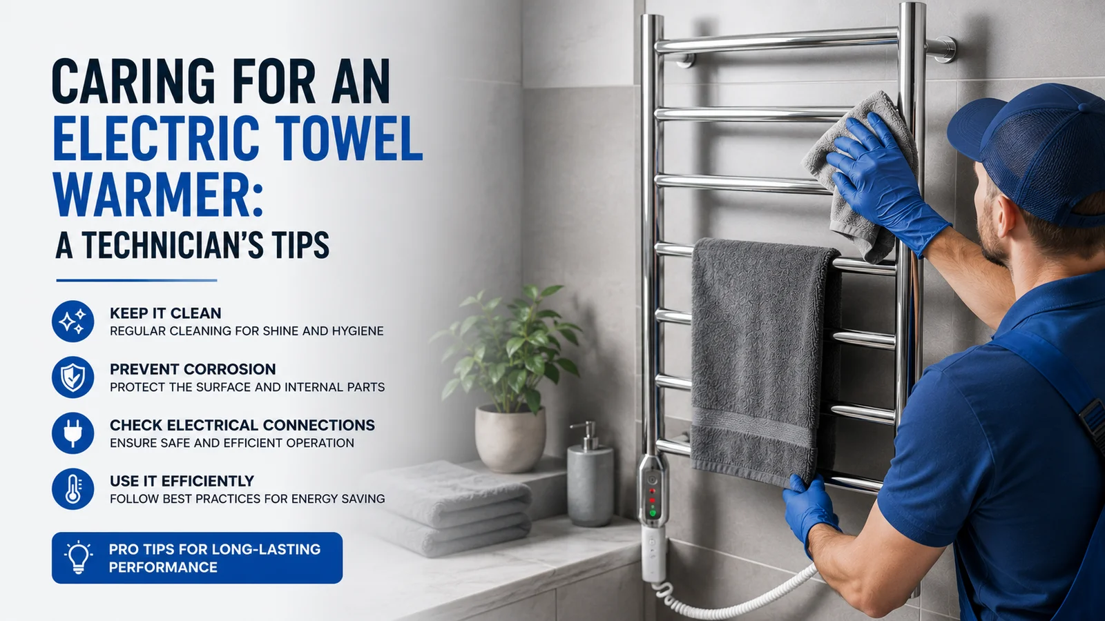Caring for an electric towel warmer: a technician's tips