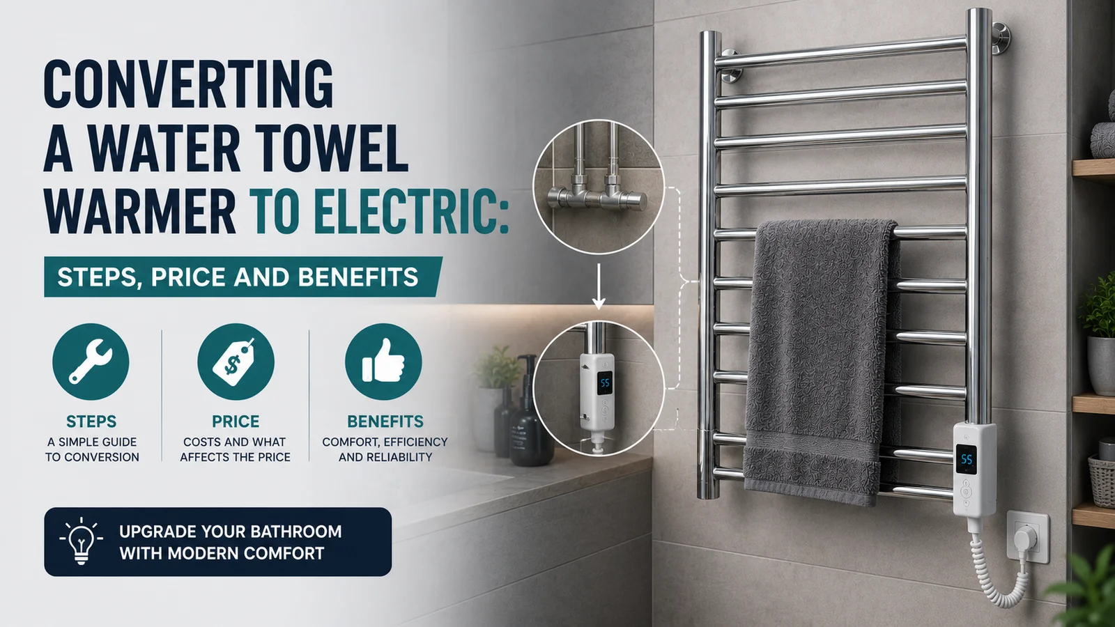 Converting a water towel warmer to electric: steps, price and benefits